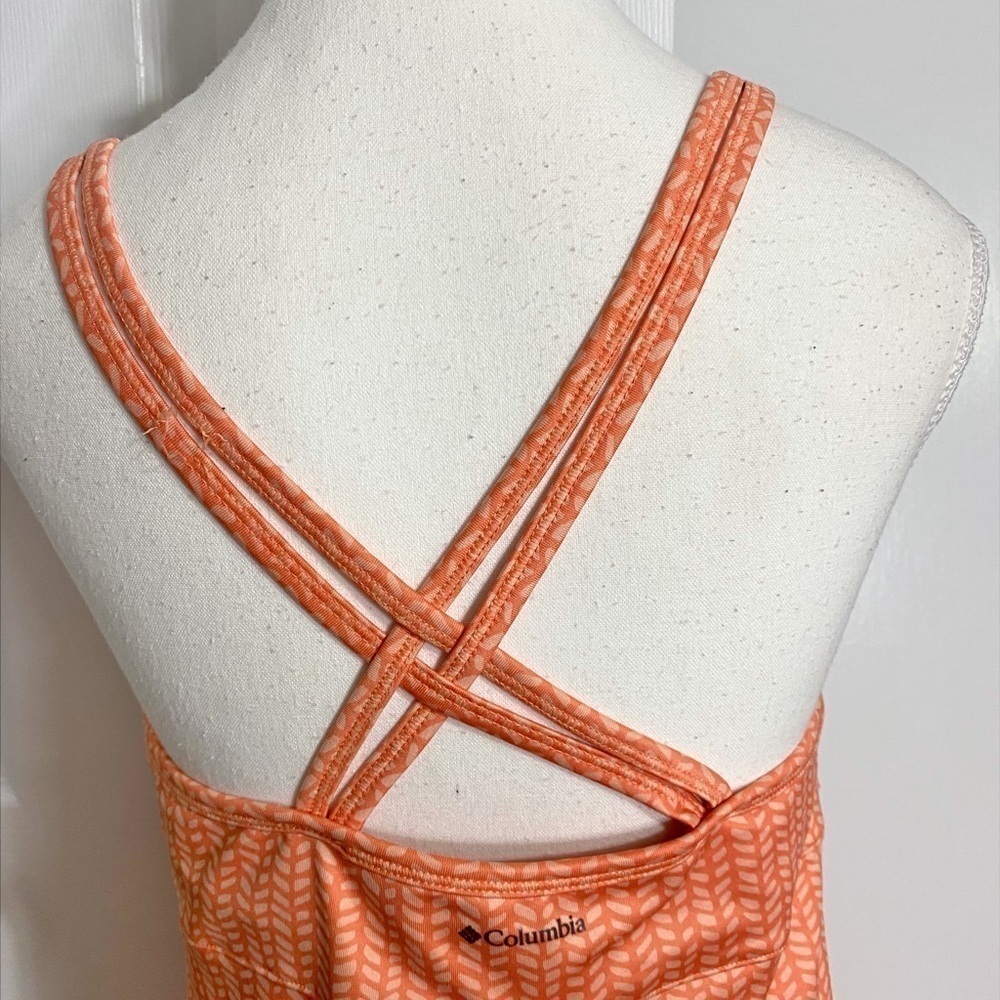 Columbia Womens Orange Omni Wick Athletic Crisscross Built In Bra Workout Dress - Picture 4 of 16